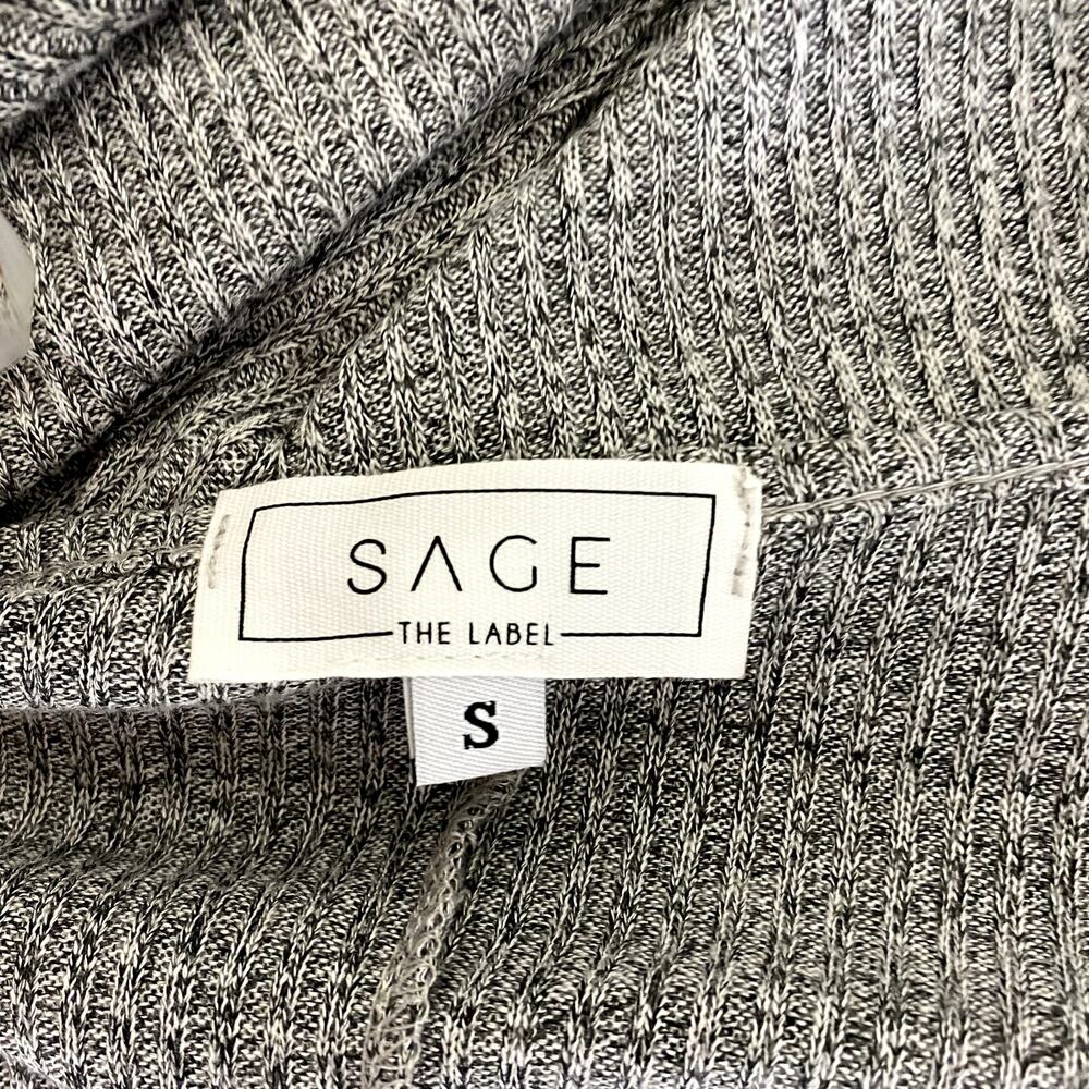 Sage The Label Gray Ribbed Knit Open Front Half S… - image 4